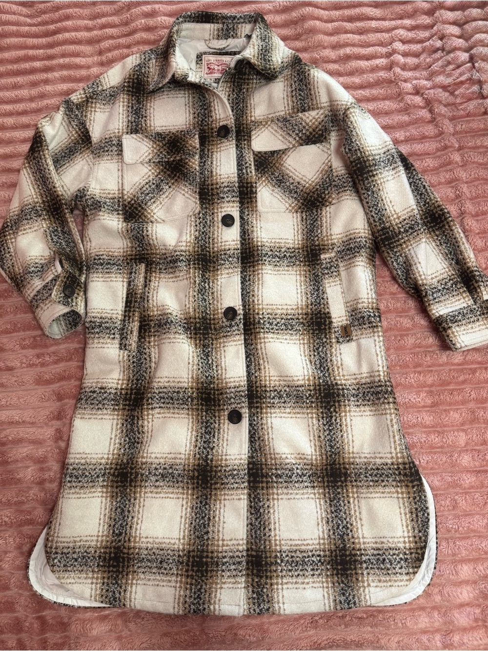 Long plaid winter shaket
